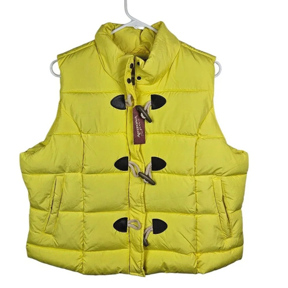 Arizona Jean Co Yellow Puffer Vest Size 1X Junior Full Zip Pockets New With Tag - Picture 13 of 13
